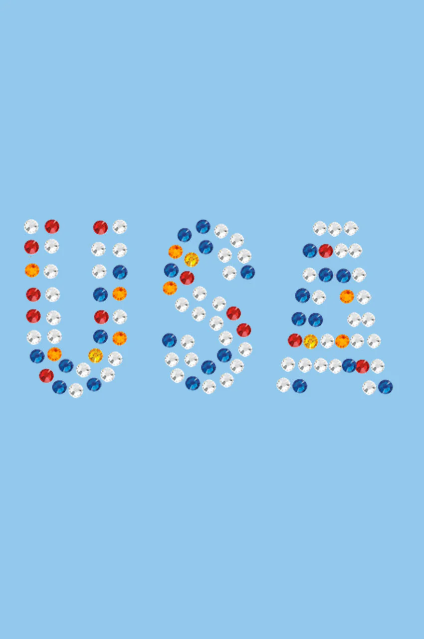 USA - Multicolor Rhinestones - Bandanna - Image 7