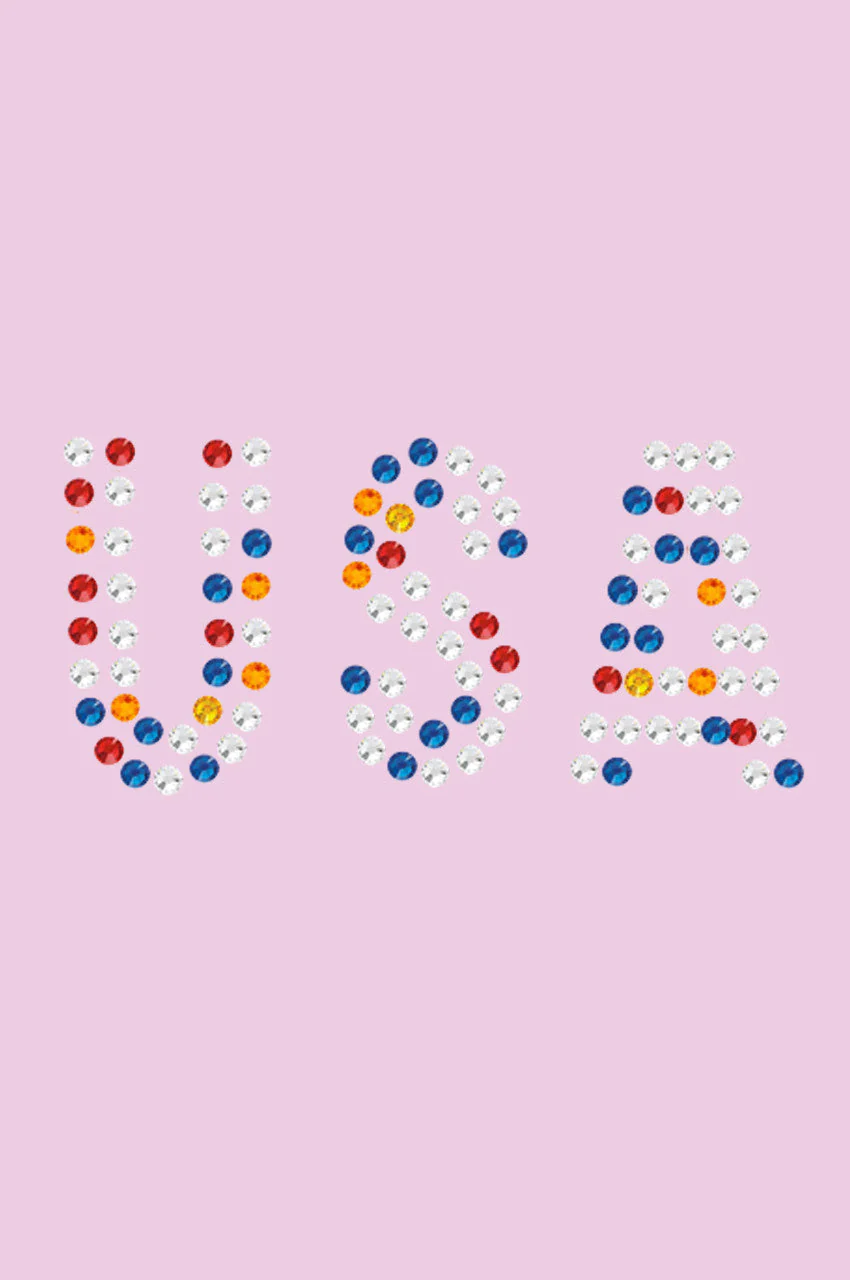 USA - Multicolor Rhinestones - Bandanna - Image 8
