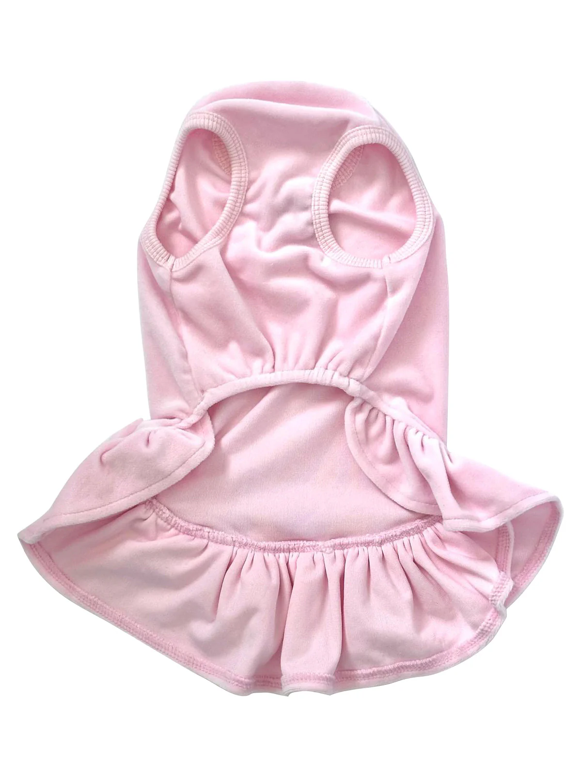 Velour Dress with Pink Bow and Pearls - Image 2