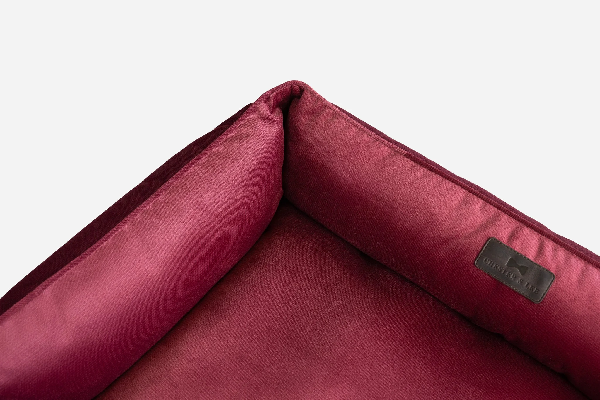 Vibrant Velvet Sleeper Dog Bed Wine - Image 7