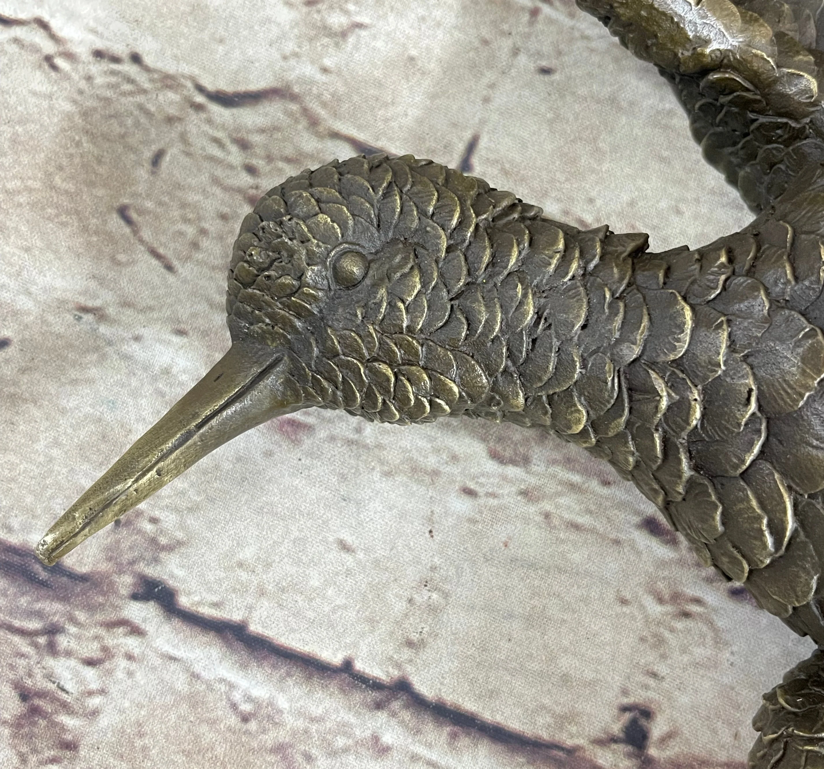 Vintage Cast Bronze Wall Hanging Bronze Bird Flying Eagle Sculpture Figure - Image 6