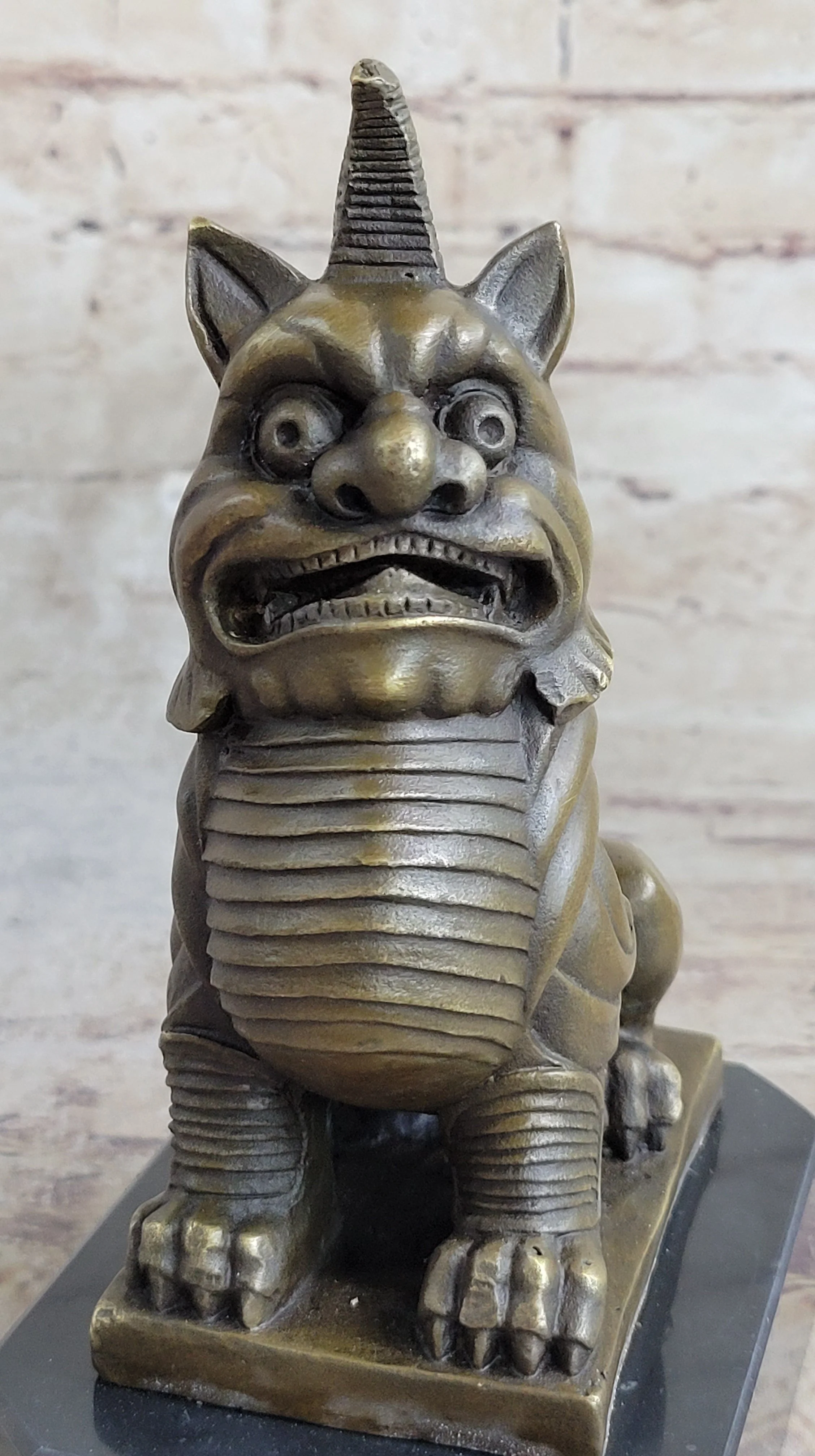 Vintage Fengshui Bronze Guardian Fu Foo Dogs Lion Door Leo Statue Lions Erte - Image 5