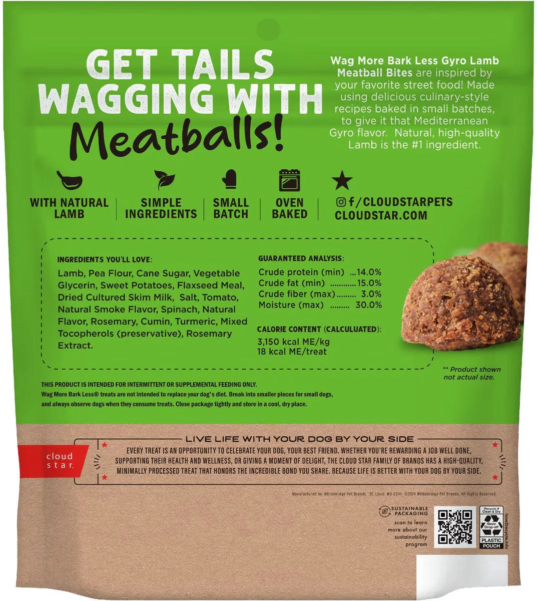 Wagmore Grain Free Lamb Meatball Bites Dog Treats (14oz) - Image 2