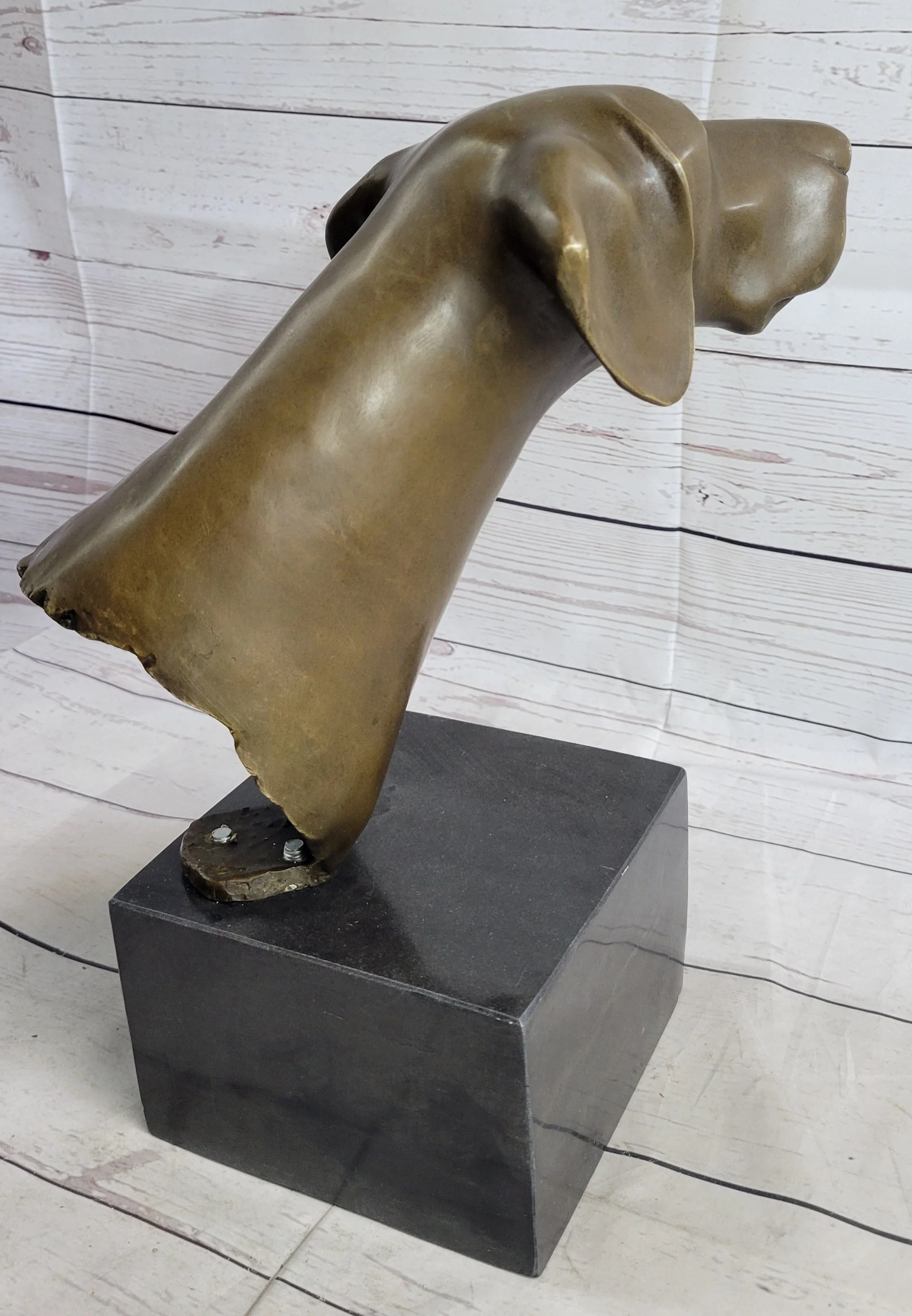 Weimaraner Vizsla Dog Bronze Bust Sculpture Statue Home Decor Figurine on Marble Base - Image 8