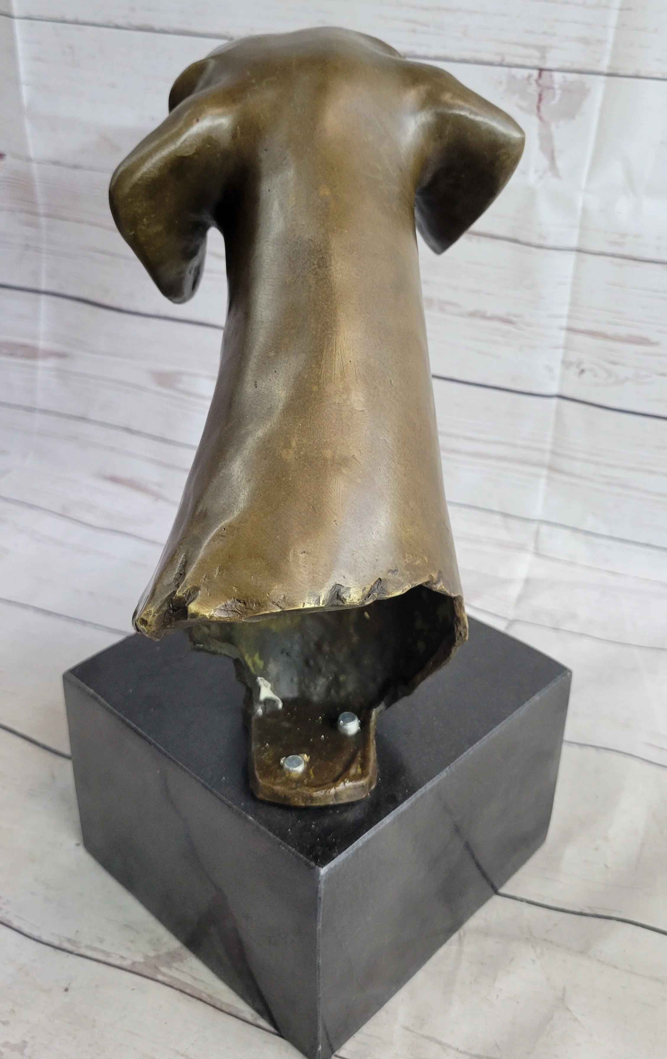 Weimaraner Vizsla Dog Bronze Bust Sculpture Statue Home Decor Figurine on Marble Base - Image 9