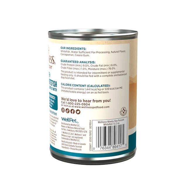 Wellness Adult 95% Whitefish Wet Dog Food (13.2oz) - Image 2