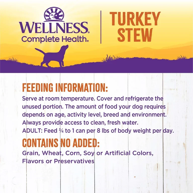 Wellness Adult Turkey Stew Wet Dog Food (12.5oz) - Image 2