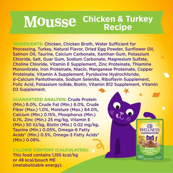 Wellness Appetizing Entrees Chicken & Turkey Mousse Cat (1.4oz) - Image 2