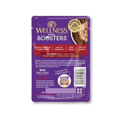 Wellness Bowl Boosters Simply Shreds Beef and Carrots Dog Food Topper (2.8oz) - Image 2