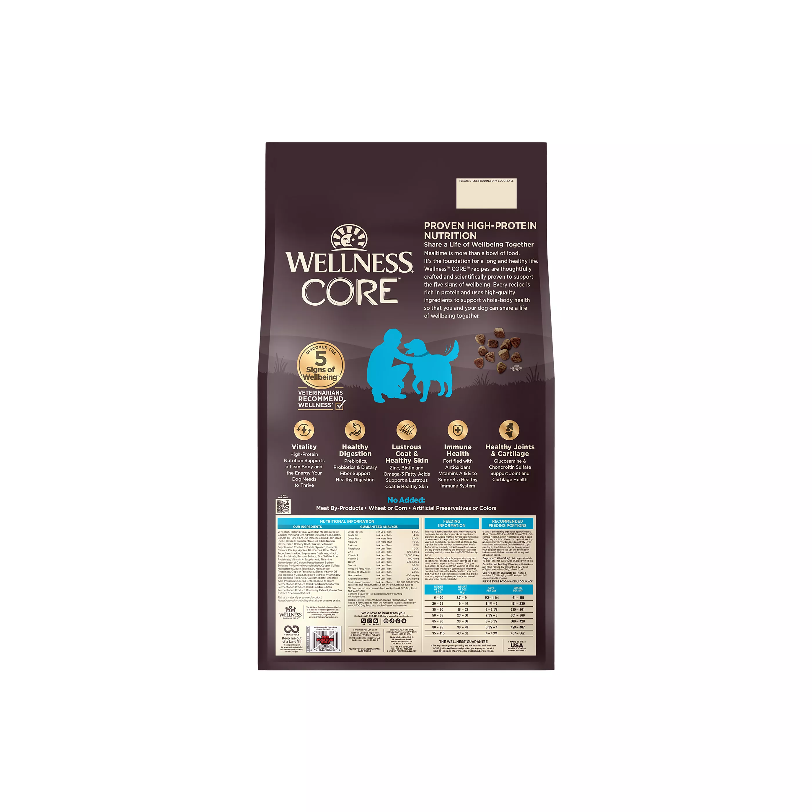 Wellness Core Adult Grain Free Ocean Whitefish, Herring and Salmon Dog Food - Image 2
