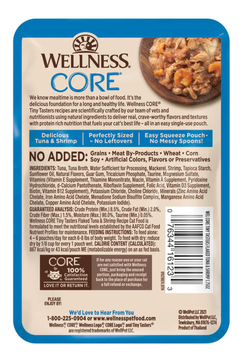 Wellness Core Adult Tiny Taster Flaked Tuna and Shrimp Wet Cat Food (1.75oz) - Image 2