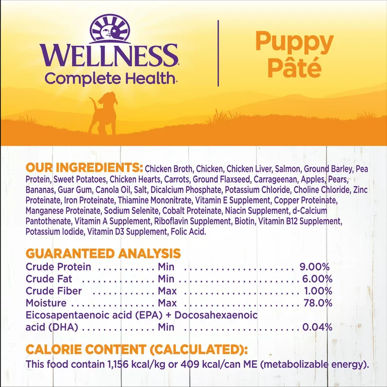 Wellness Puppy Chicken and Salmon Wet Dog Food (12.5oz) - Image 2