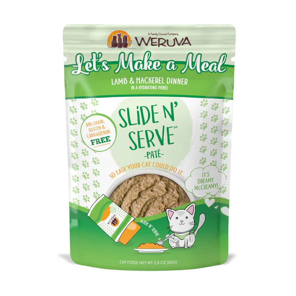 Weruva Adult Slide Lets Make a Meal Lamb and Mackerel Pate Cat Food (2.8oz)