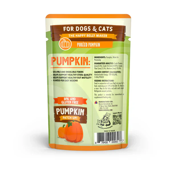 Weruva Pumpkin Patch Up! Pureed Pumpkin Dog & Cat Wet Pouch (1.05oz) - Image 2