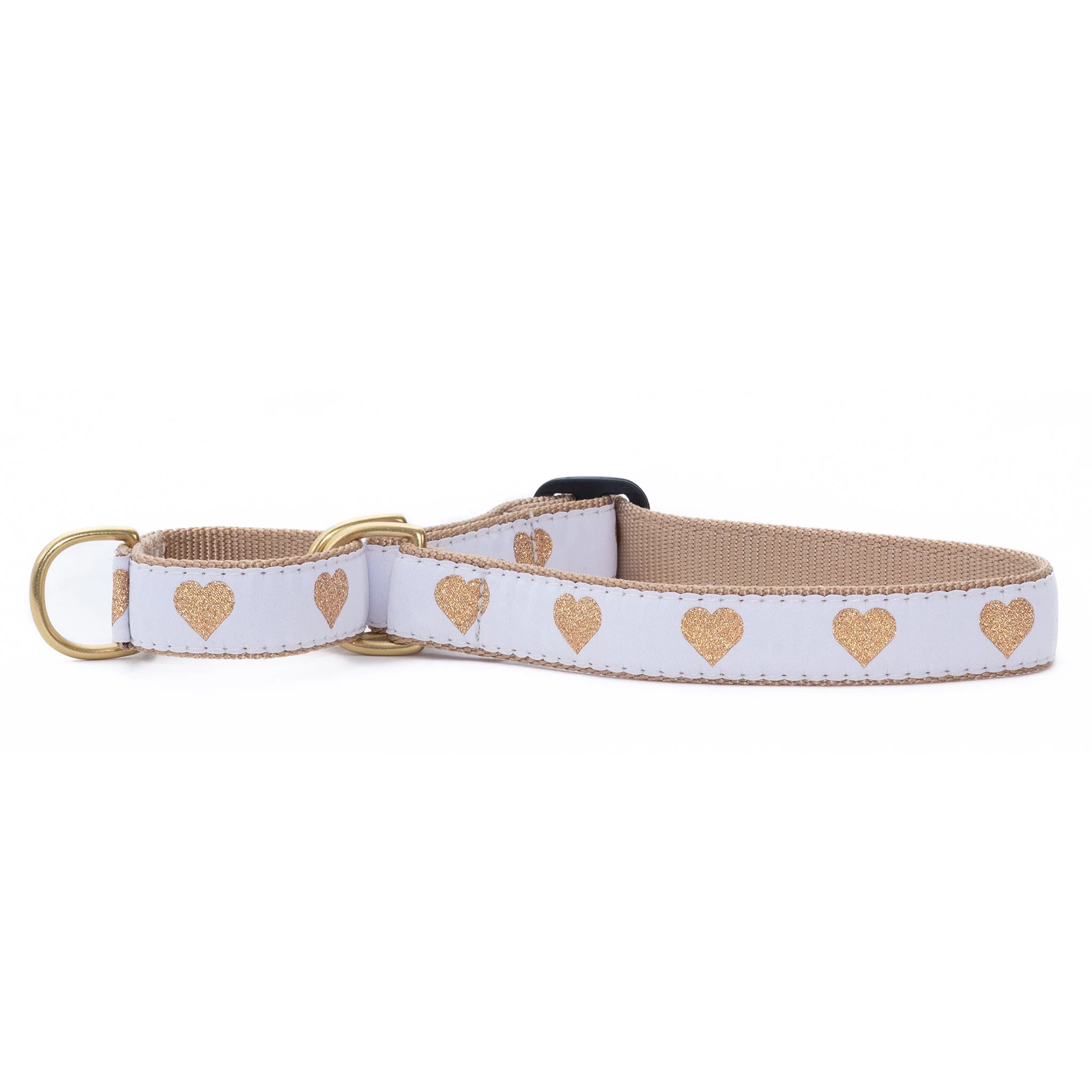 Up Country White Heart of Gold Cast Brass Martingale Collar