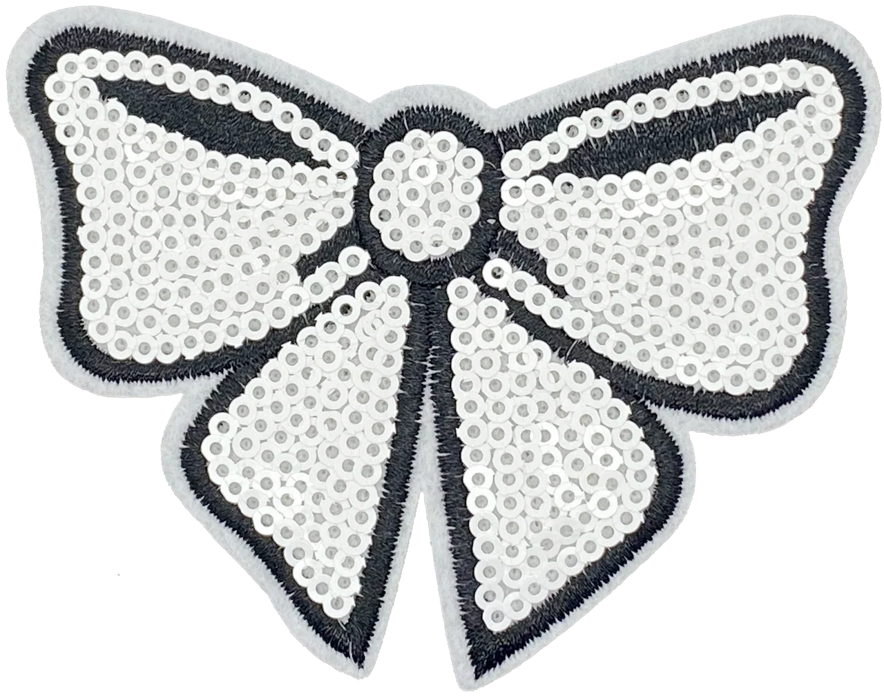 White Sequin Bow - Patch