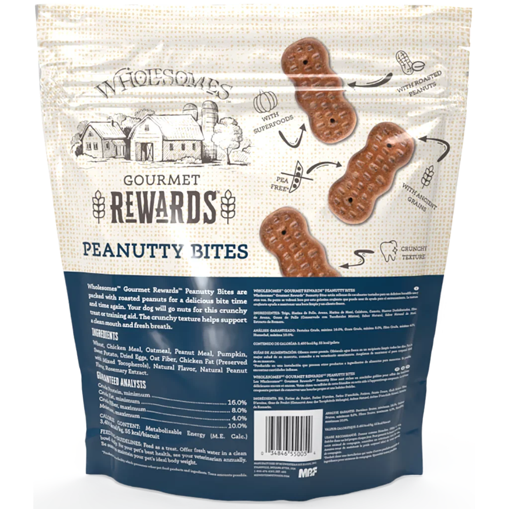 Wholesomes Adult Peanutty Bites Dog Treats (3lb) - Image 2
