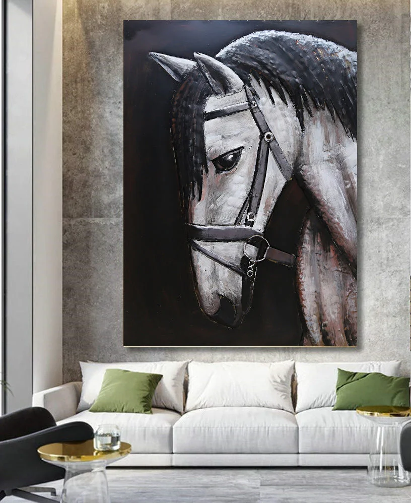 Wild Beauty 3-D Horse Head Wall Sculpture Hand Made Classic Artwork Art - Image 3
