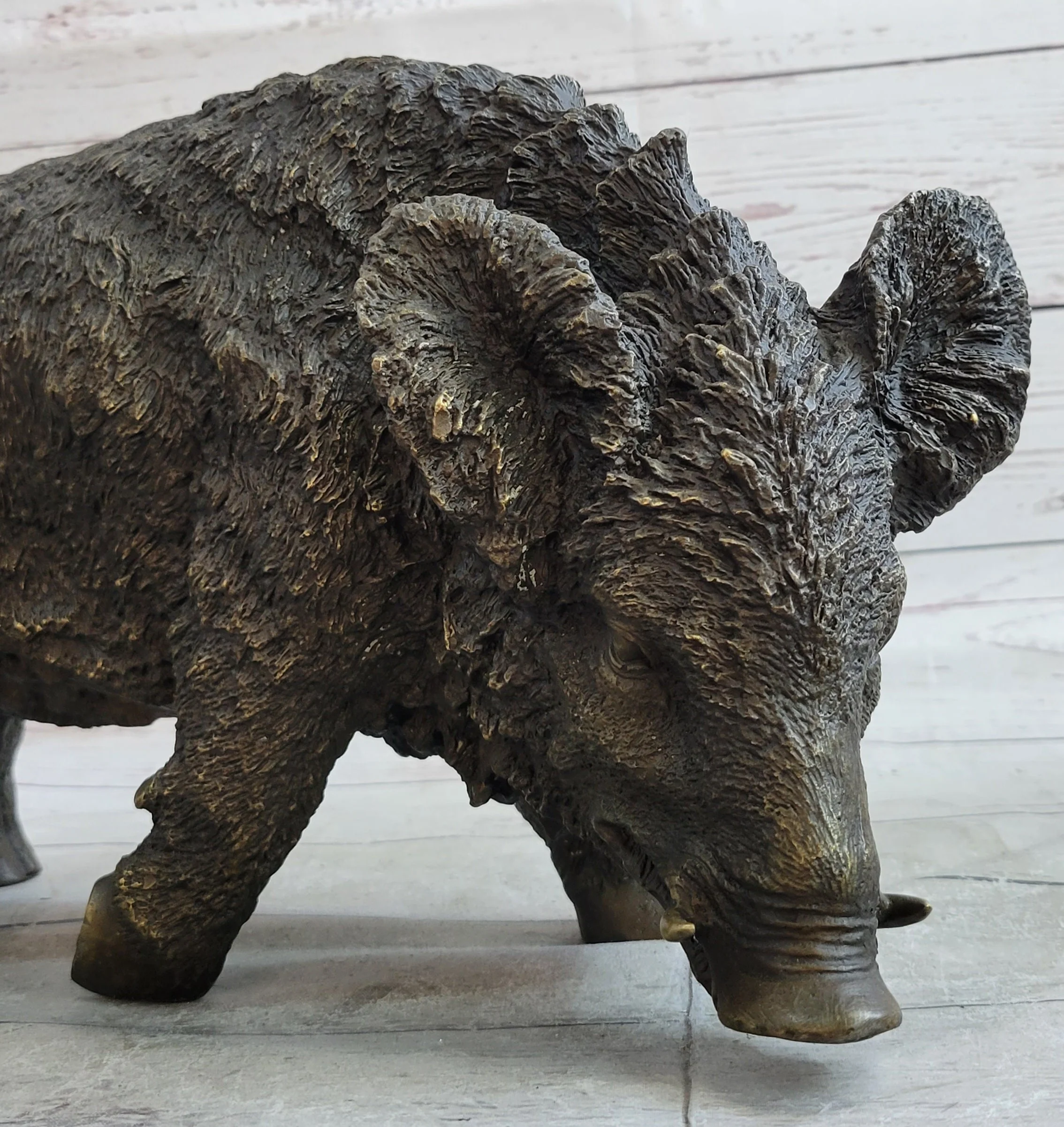 Wild Boar Pig Feral Hog Bronze Sculpture Statue Figure Figurine Decor - Image 8