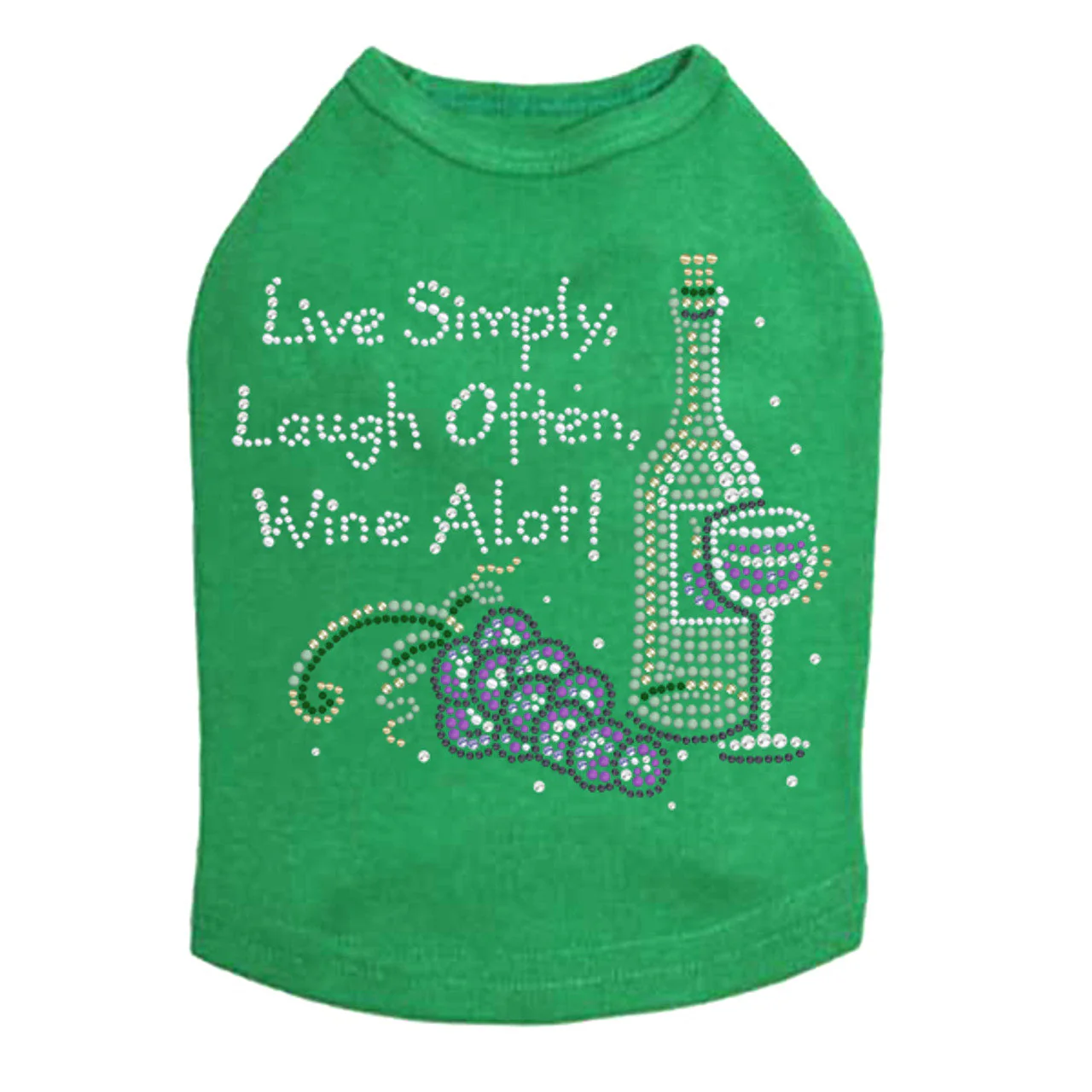 Wine Bottle, Glass & Grapes - Live Simply... - Dog Tank - Image 15