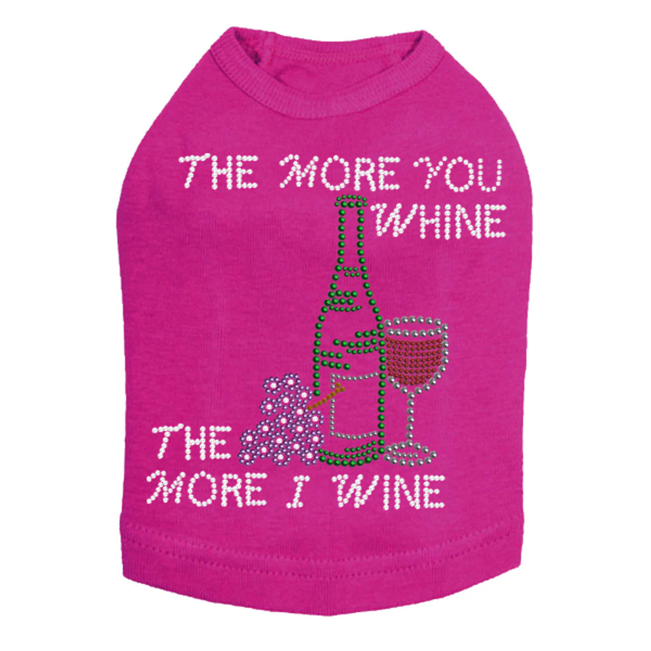 Wine Bottle, Glass & Grapes - The More you Whine& -  Dog Tank - Image 13