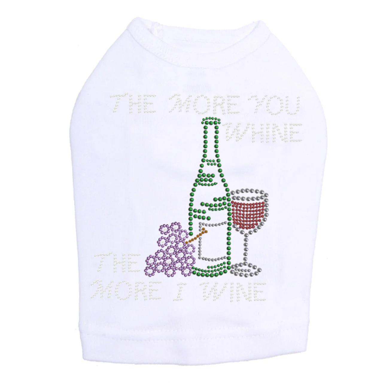 Wine Bottle, Glass & Grapes - The More you Whine& -  Dog Tank - Image 7
