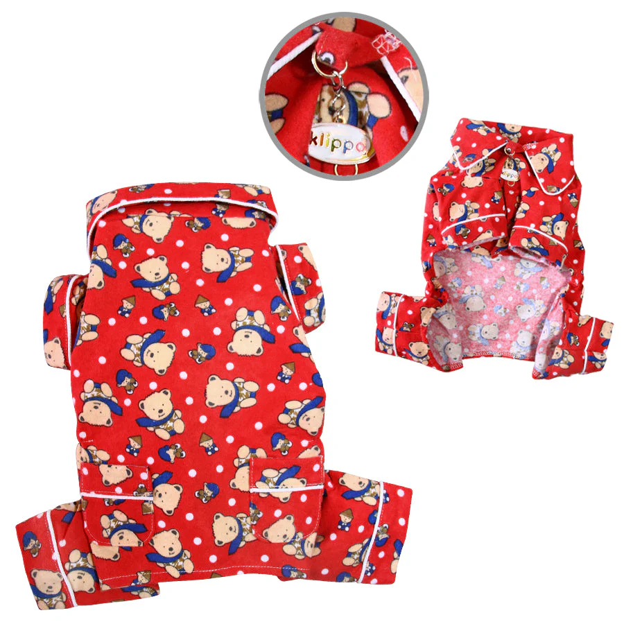 Winter Teddy Bear Flannel PJ with 2 Pockets - Image 2