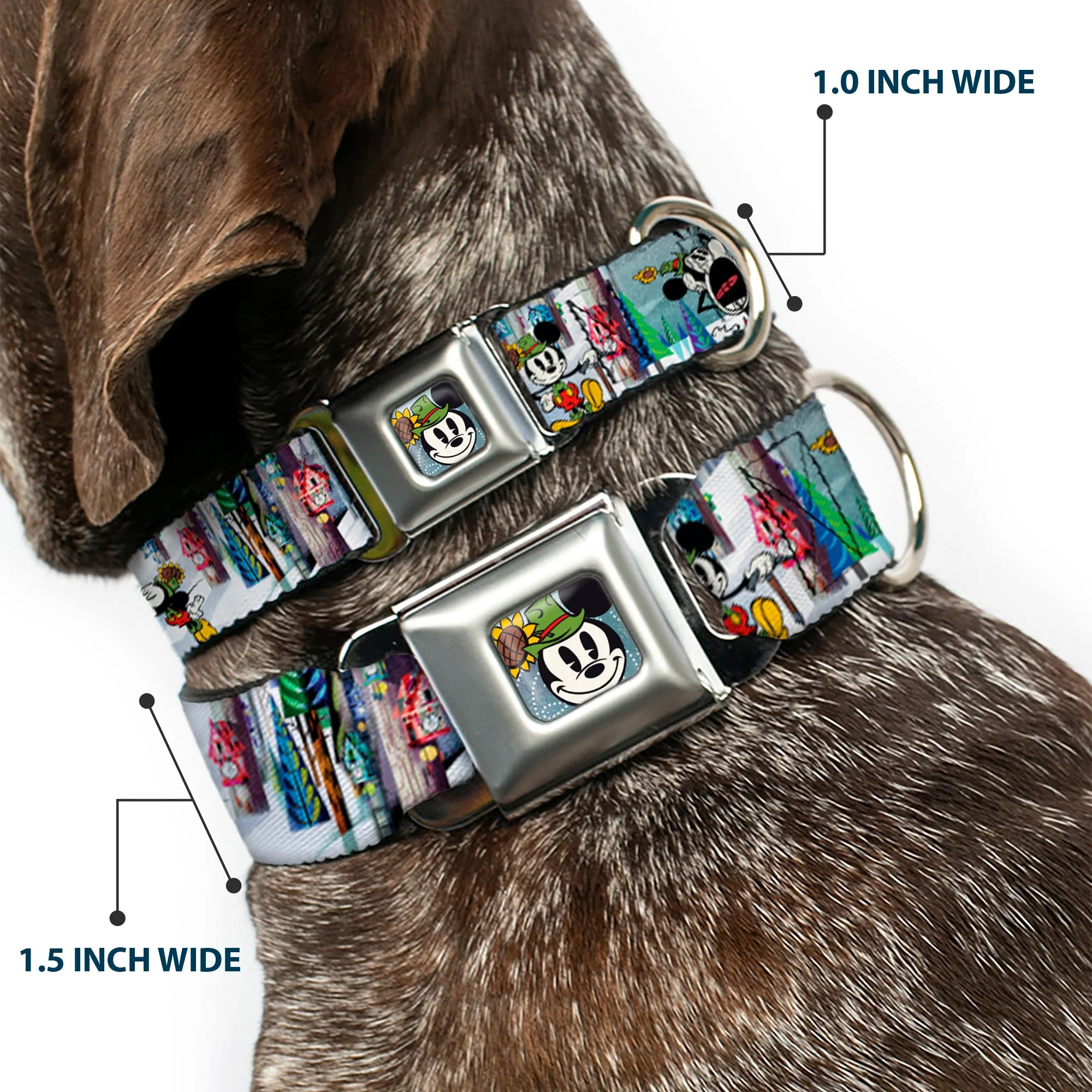 Yodelberg Mickey Full Color Seatbelt Buckle Collar - Mickey & Minnie Yodelberg Scenes - Image 2