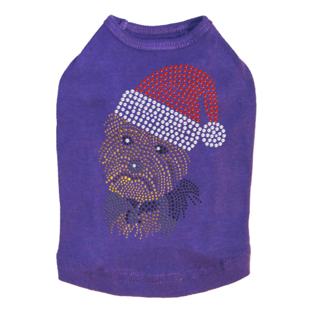 Yorkie Face 1 with Santa Hat - Dog Tank - Image 3