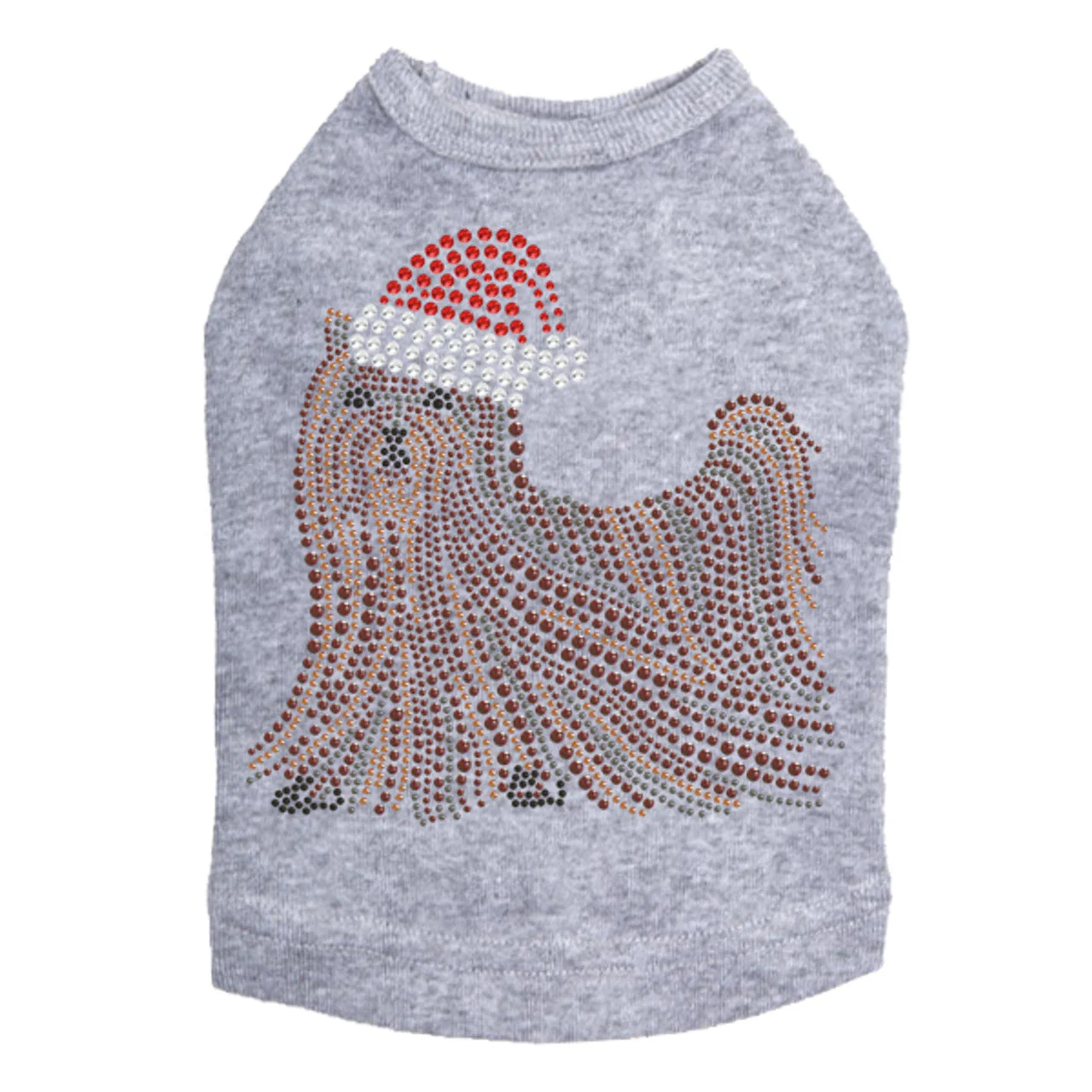 Yorkie with Santa Hat - Dog Tank - Image 13