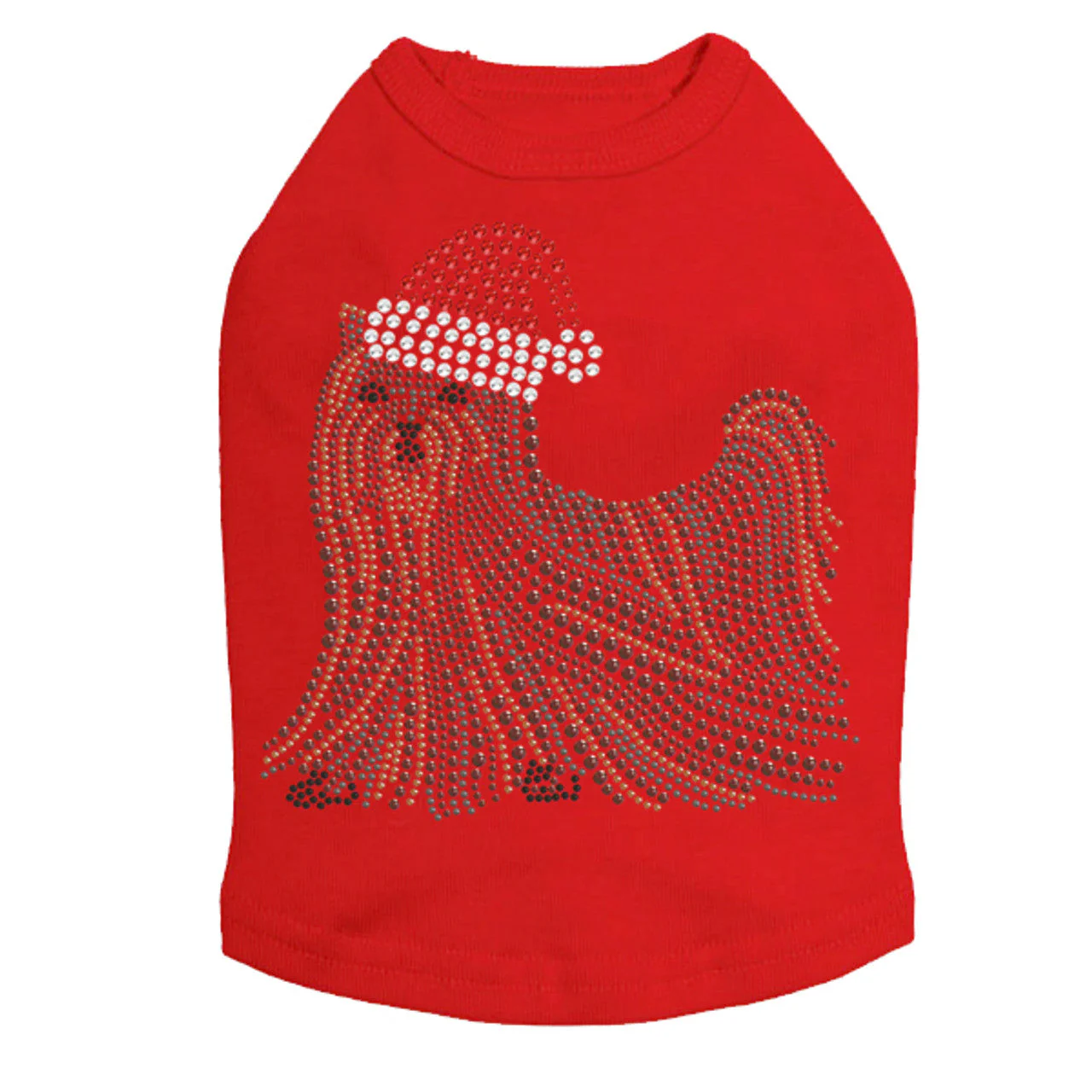 Yorkie with Santa Hat - Dog Tank - Image 4