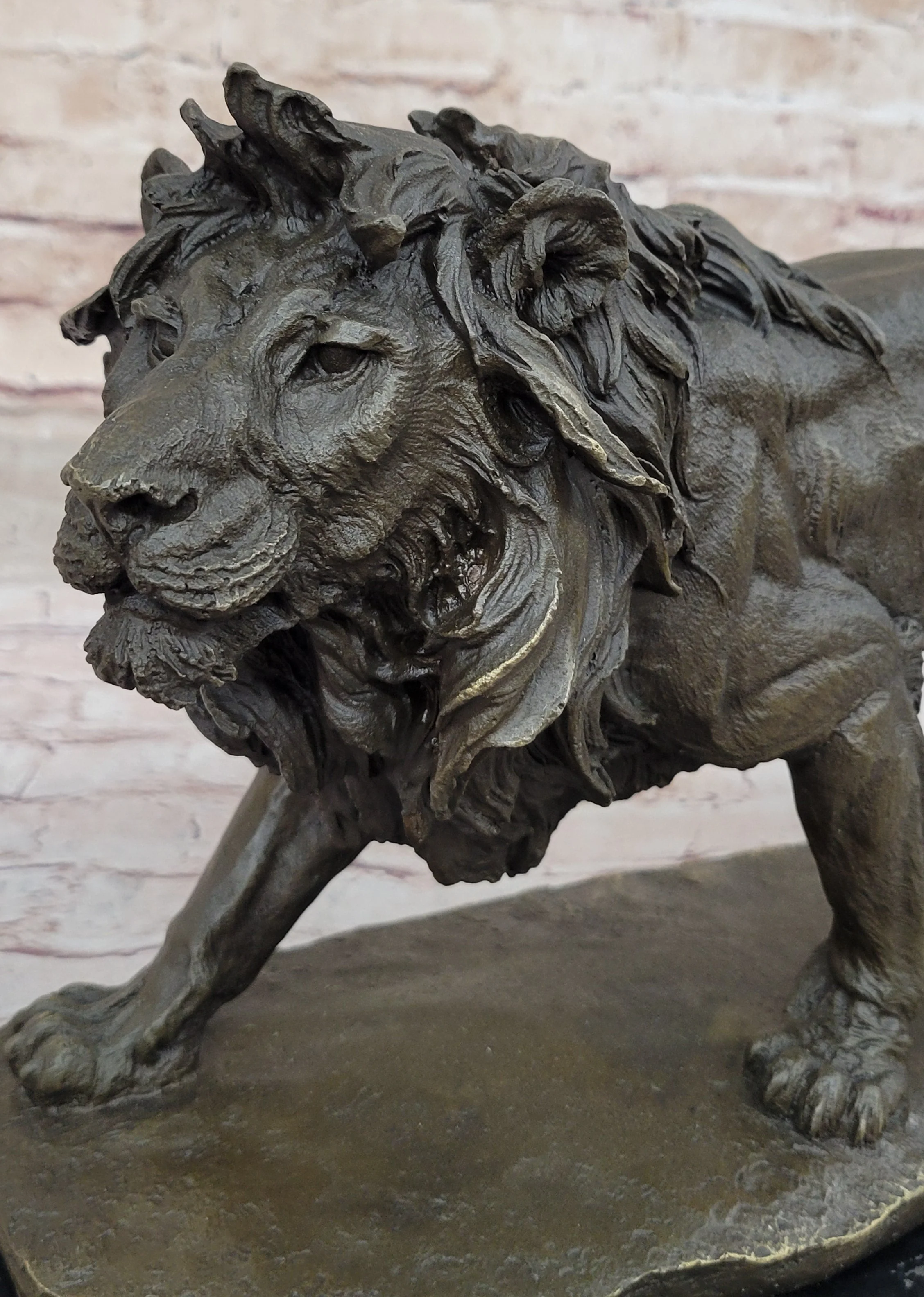 Young Male Lion Hot Cast Bronze Sculpture Wildlife Art Figure by Milo - Image 7