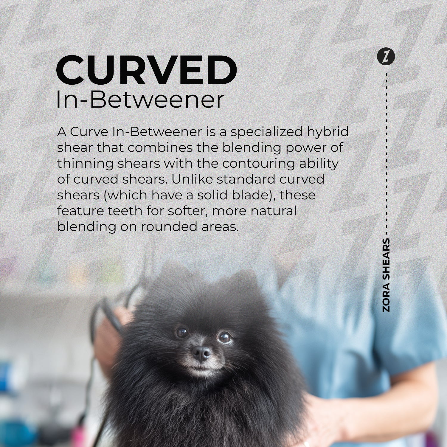 Zora Pet Grooming Curved Blender Shear - Model A-7533C - Image 15