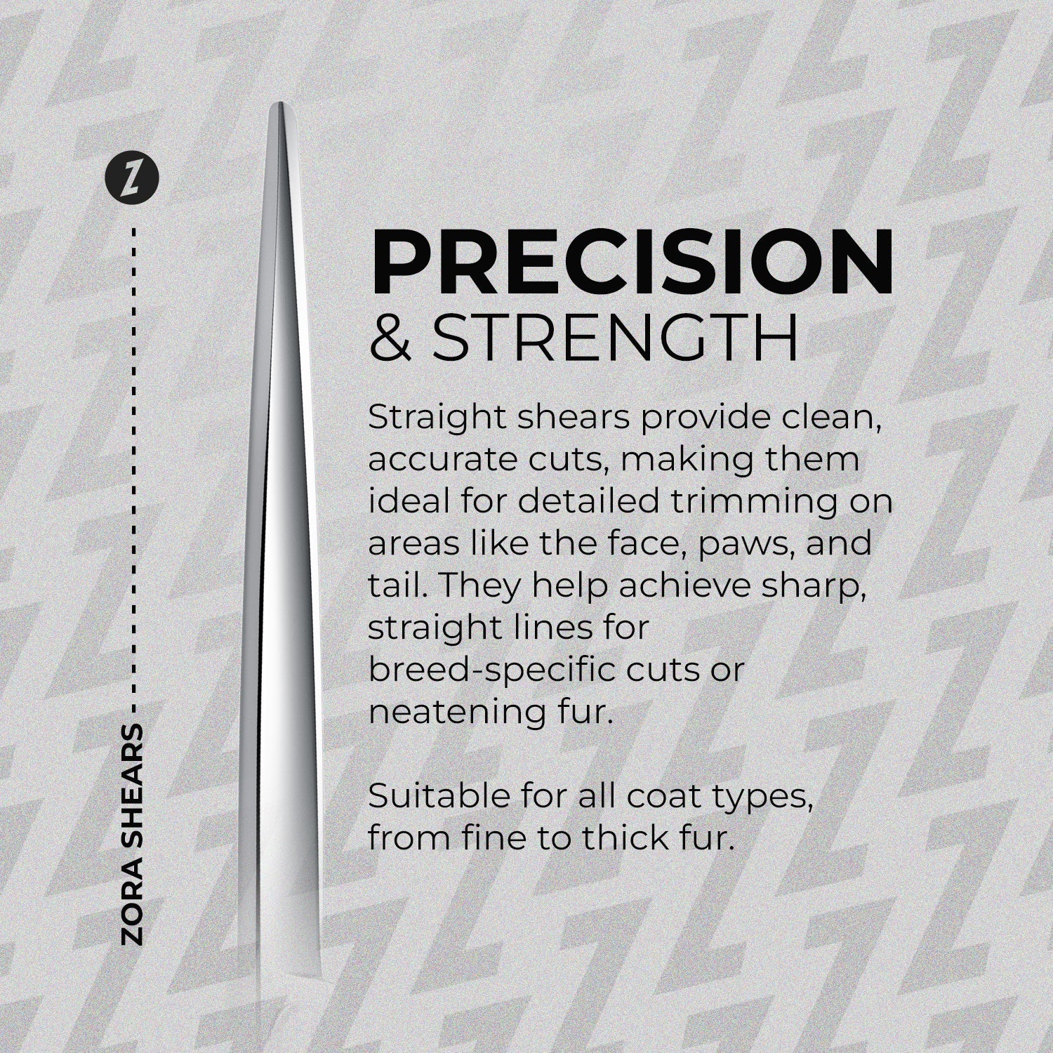 Zora Pet Grooming Shear - Straighter Model A | 7.5" 8" - Image 9
