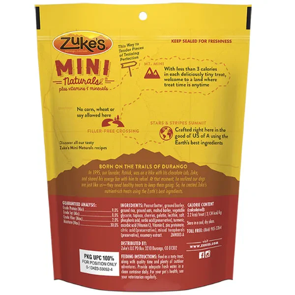 Zukes Adult Mini Naturals Peanut Butter and Oats Dog Treats - Image 2
